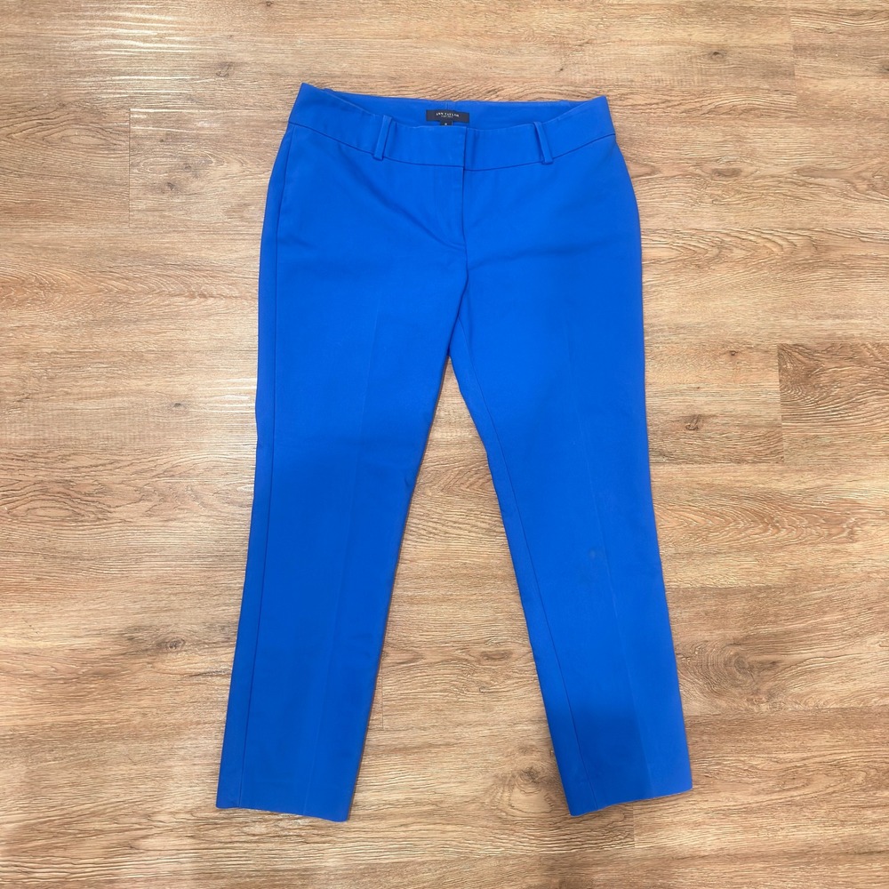 Ann Taylor Womens Blue Ankle Dress Pants Size 6 Slim Leg Workwear Trousers